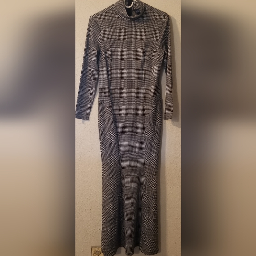 Elegant Plaid Long Sleeve Dress